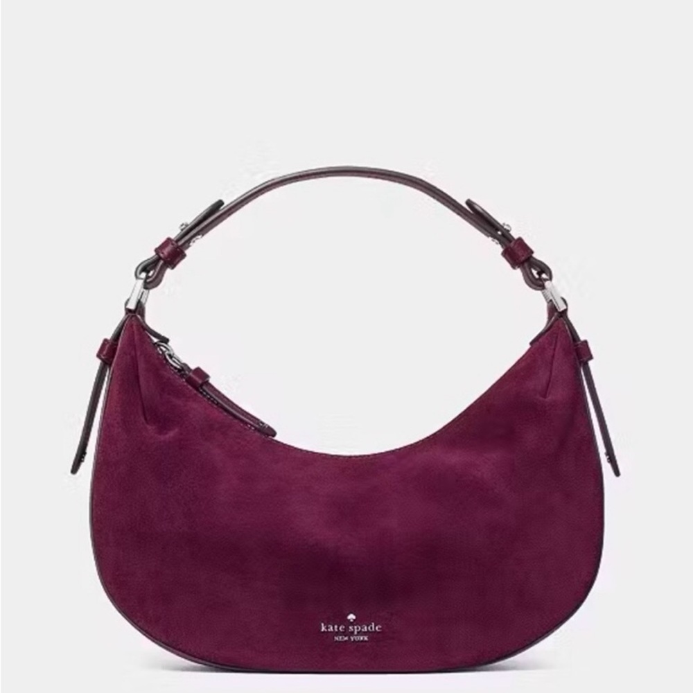 NEW Kate Spade Selene Suede Convertible Shoulder Bag Deep Cherry NWT